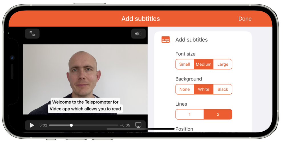 Add subtitles options for i OS video app