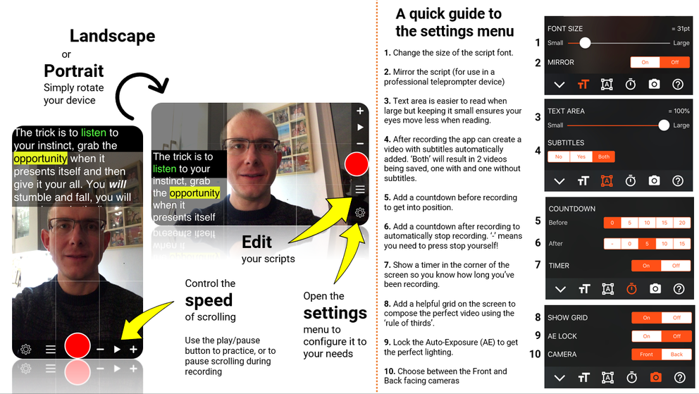 Quick guide to Teleprompter for Video