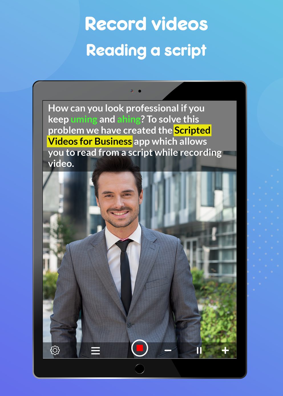 Scripted videos for business app preview