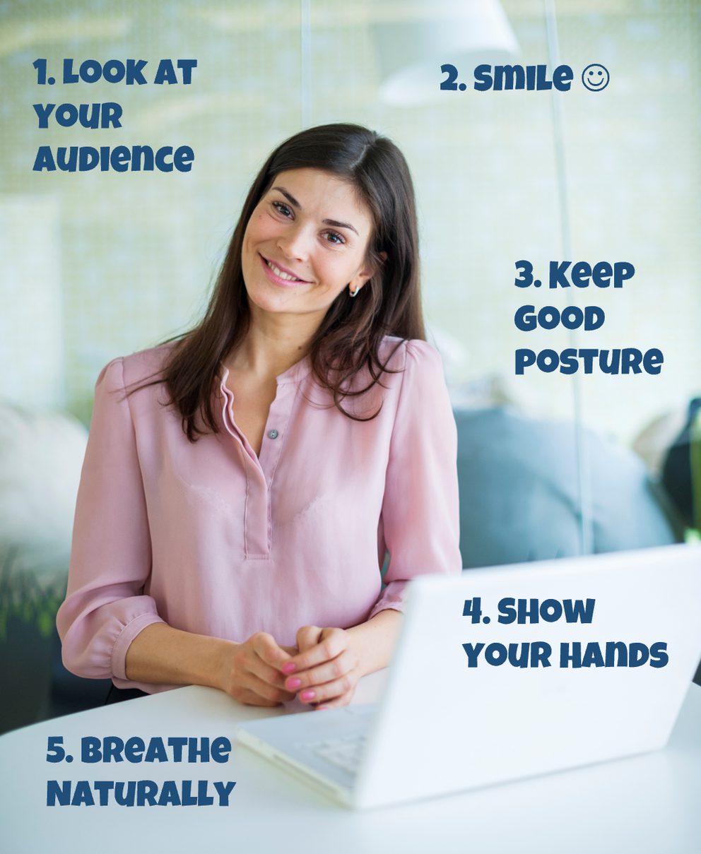 Act natural when presenting on video app