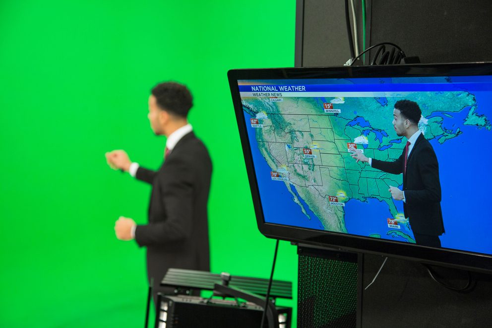 Green screen chroma key weather man