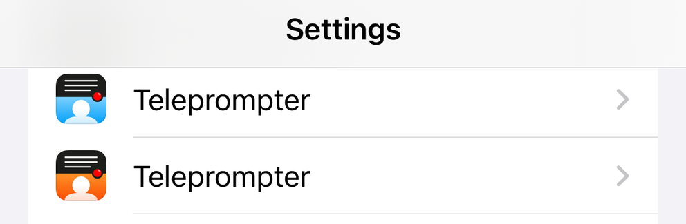 Teleprompter app settings