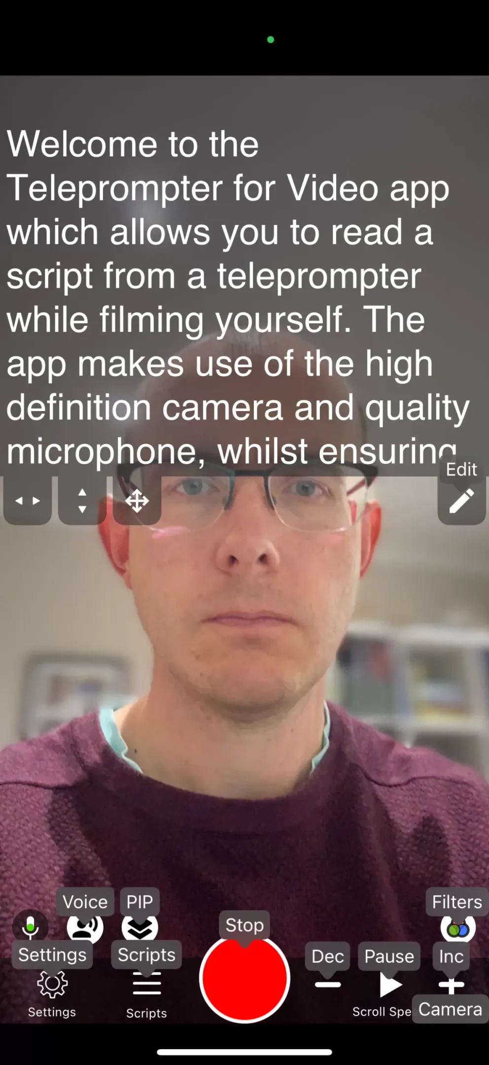 Using voice control with teleprompter for video scaled