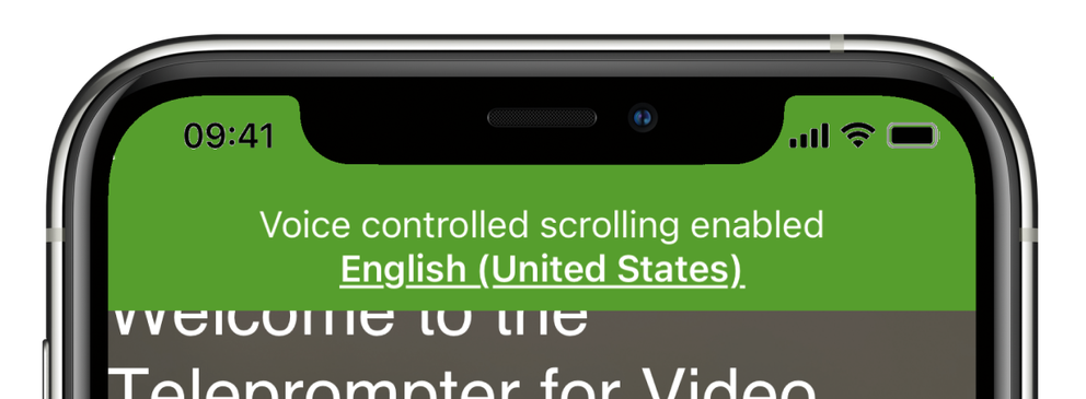 Voice assisted scrolling language