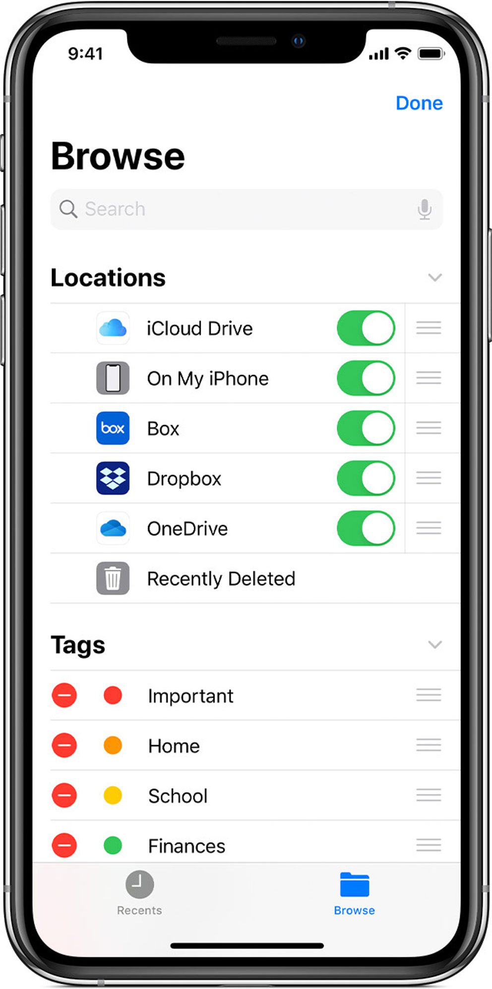 Ios13 iphone xs files dropbox box icloud onedrive
