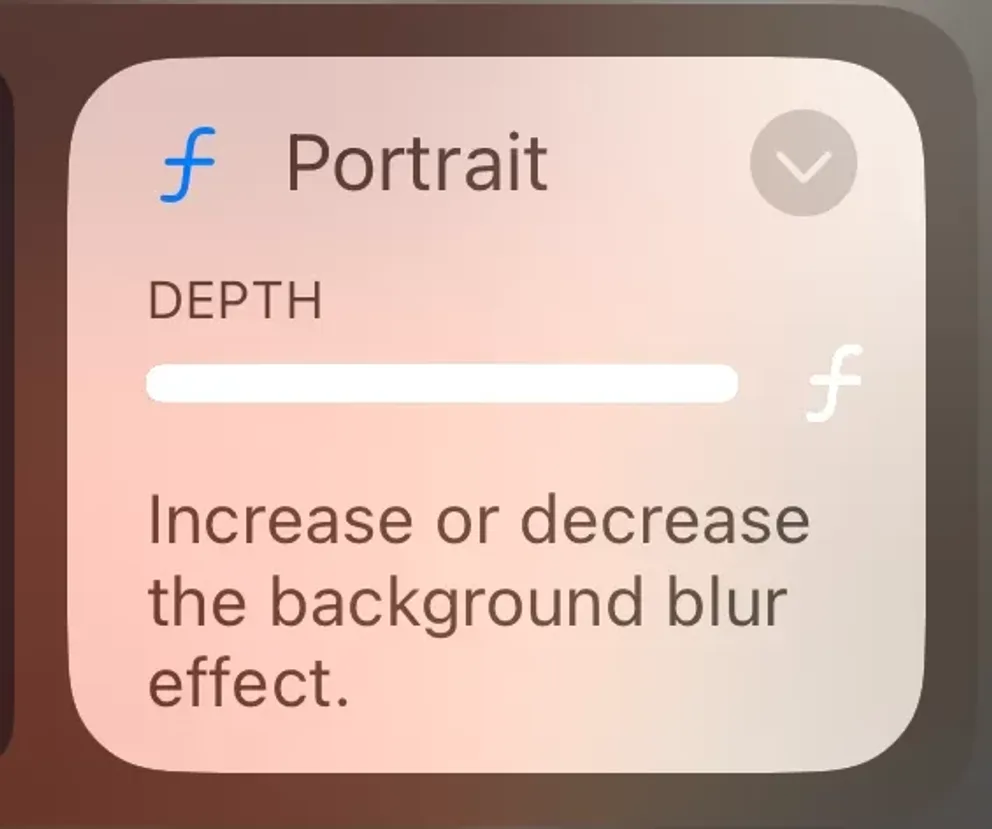 Adjust the f depth to change the blur