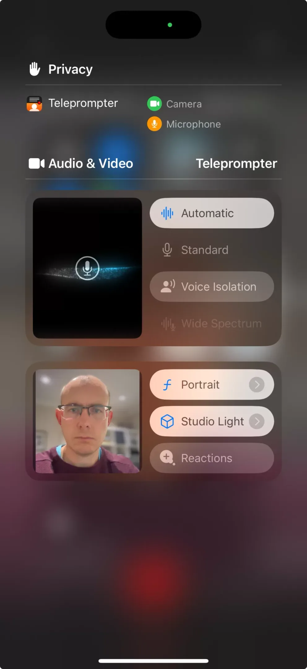 Tap Portrait to blur the background