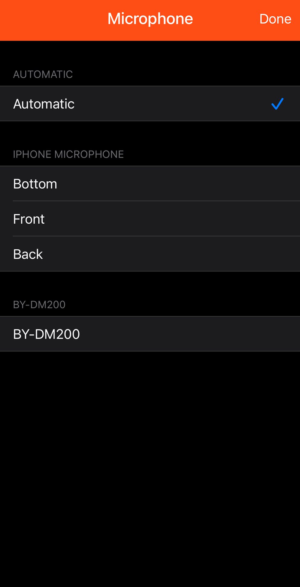 Select microphone for video