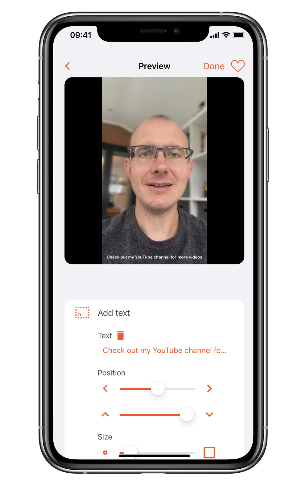 Add text to video i OS app