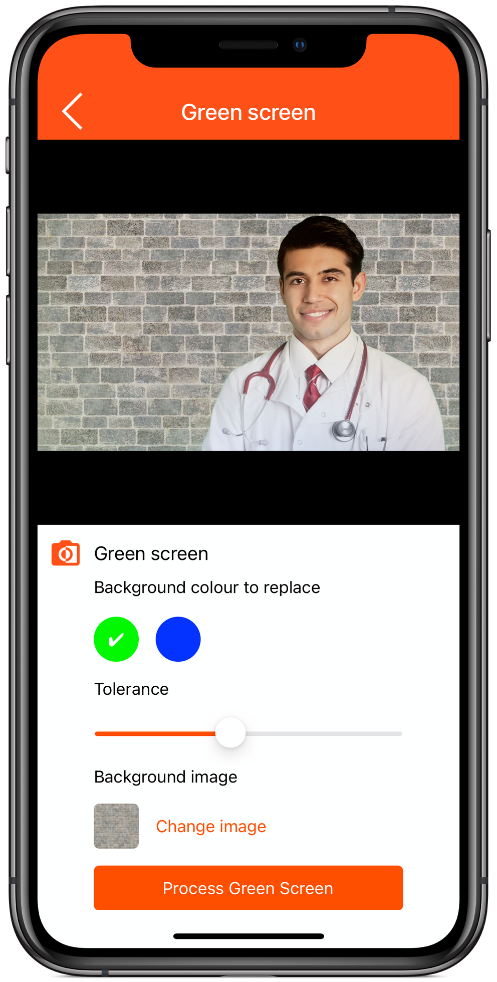 After green screen filter