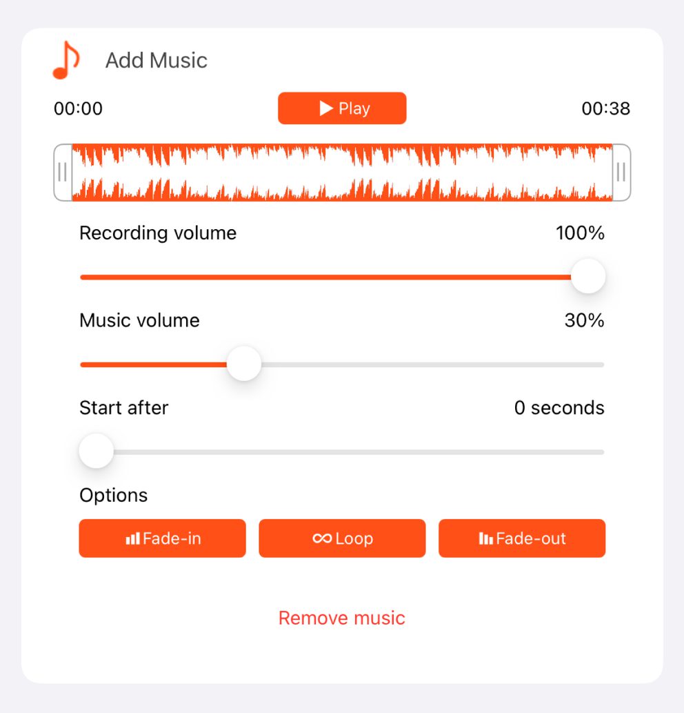Overlay music over video